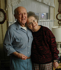 Old couple posing on cam