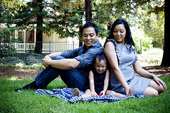 Dad, mom and child