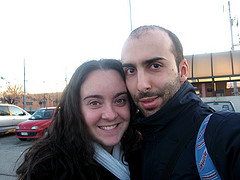 A couple in the airport 